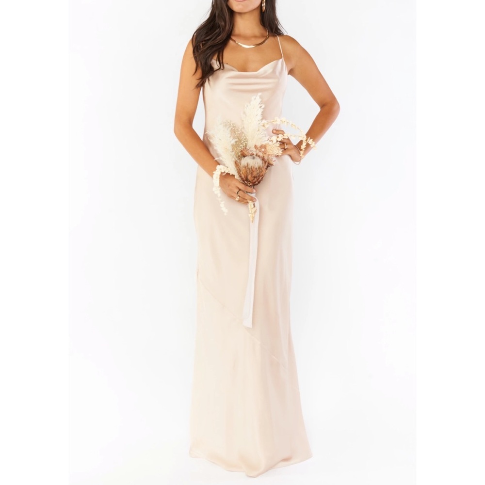 NWOT SMYM Tuscany Maxi Slip Dress Champagne Satin